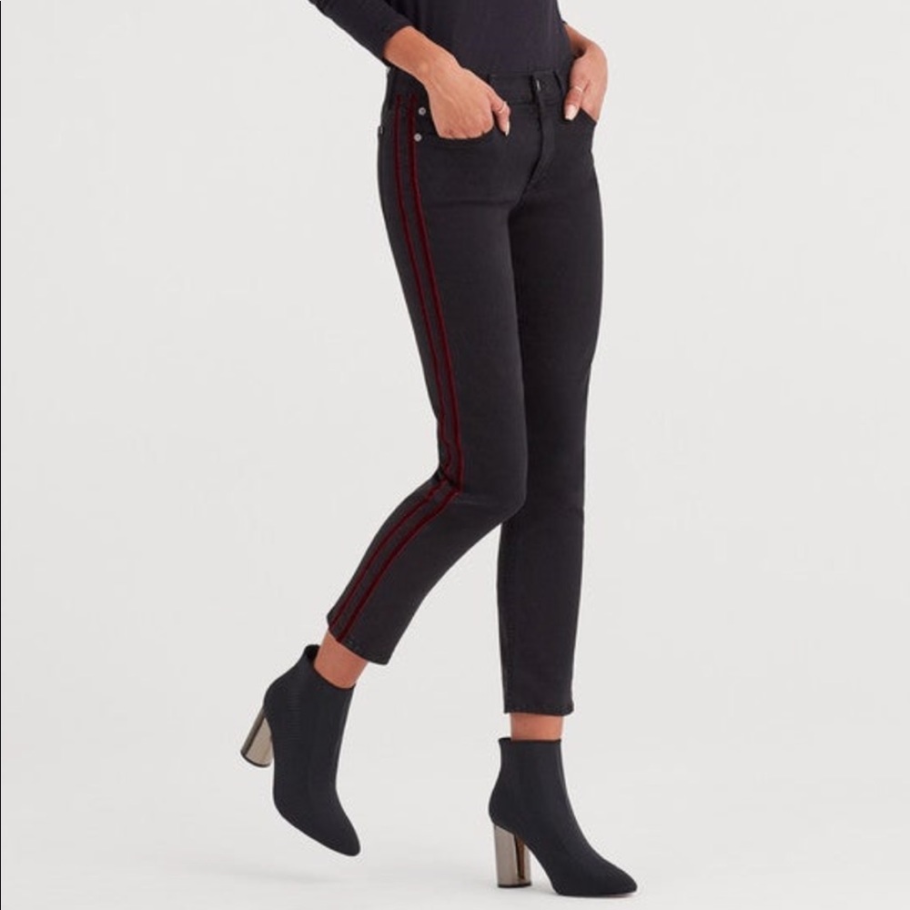 7 For All Mankind Black Denim High Waist Skinny 28